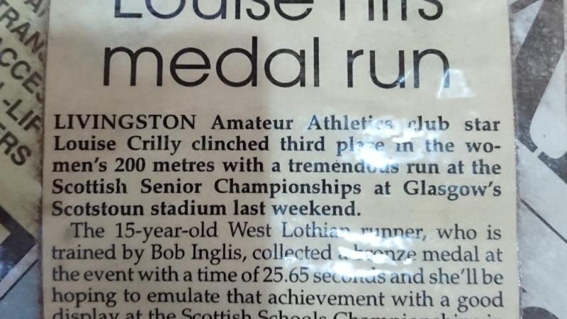 Louise Hits Medal Run